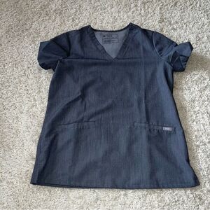 Womens Figs Scrub Top grey size small